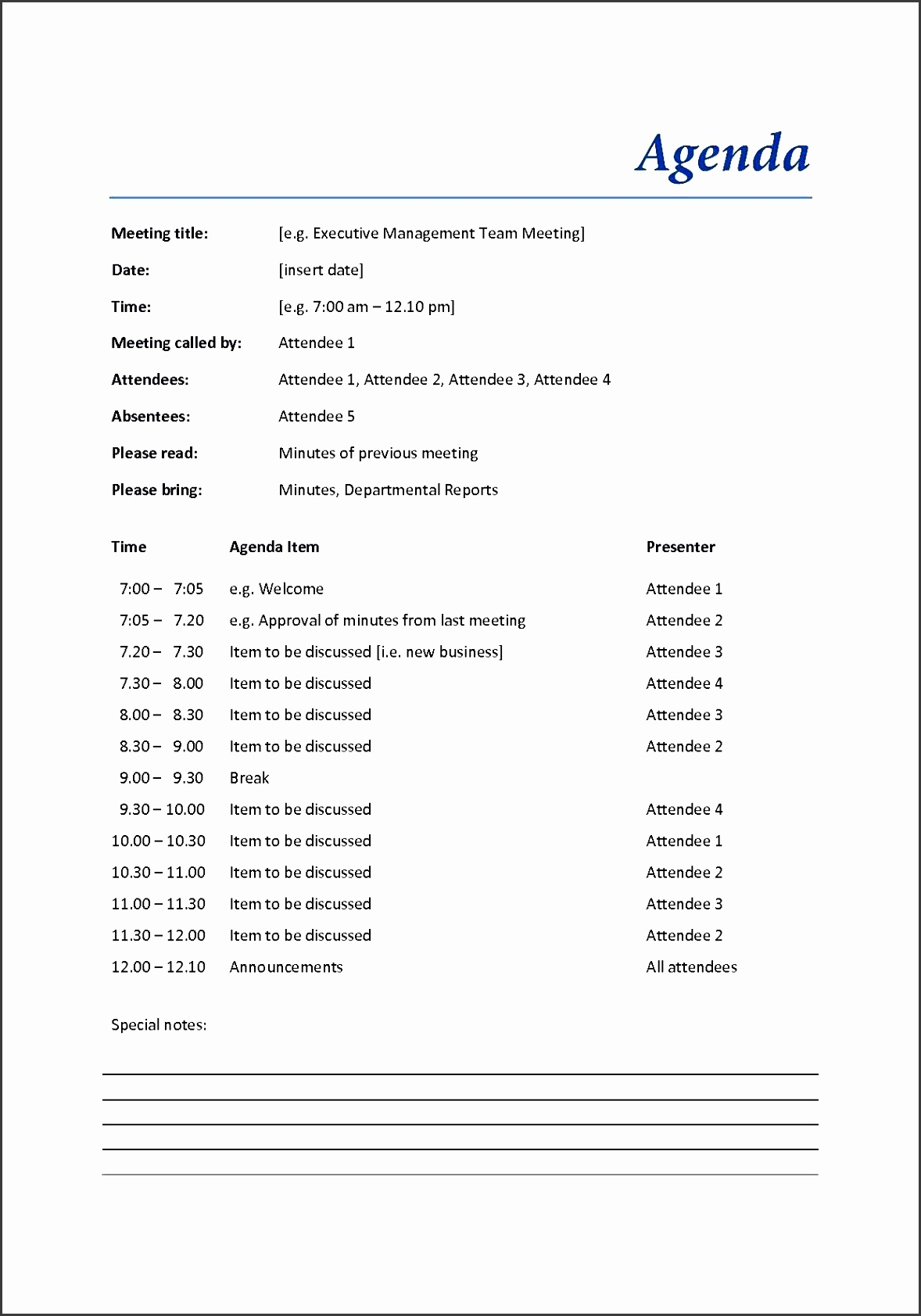 9 Annual General Meeting Agenda Template SampleTemplatess 