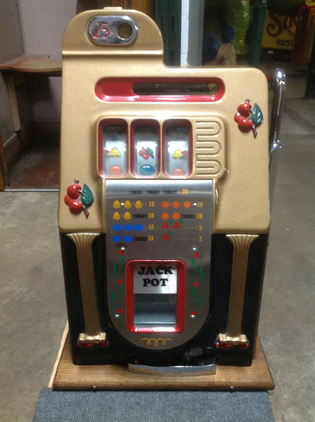 Antique Mills Golden Falls Slot Machine 25 Cent Obnoxious Antiques