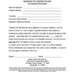 Application For Disabled Persons Homestead Exemption Form Lake