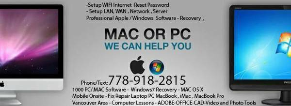 Computer Service Mac PC Laptop Repair Recovery Software Microsoft 