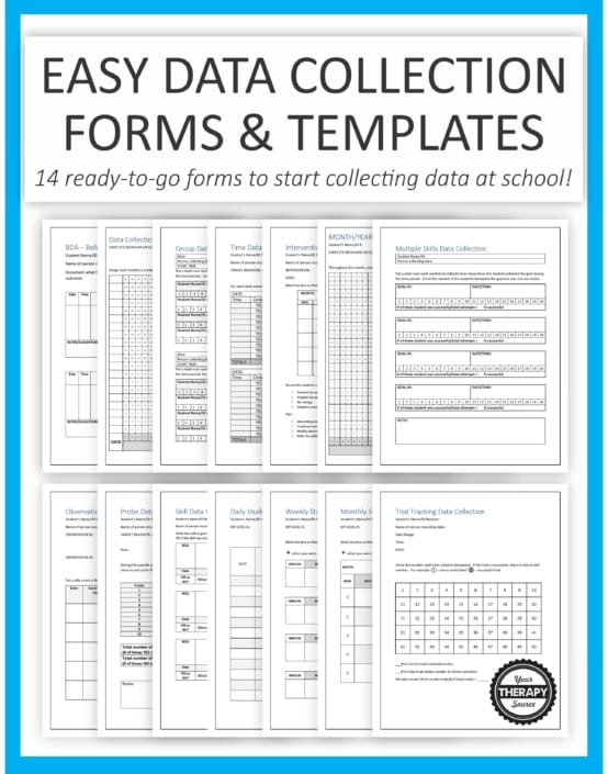 Data Collection For Special Education Templates EASY Your Therapy 