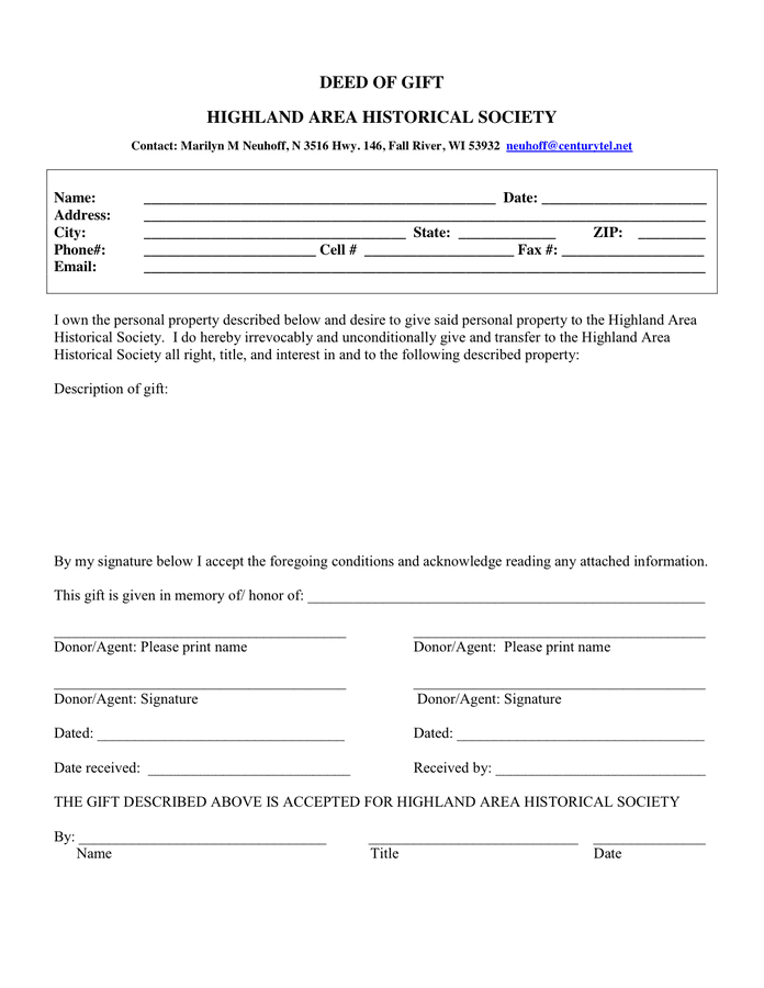 Deed Of Gift Form Download Free Documents For PDF Word And Excel