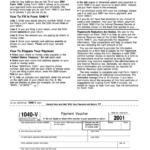 Form 1040 V Payment Voucher 2001 Printable Pdf Download