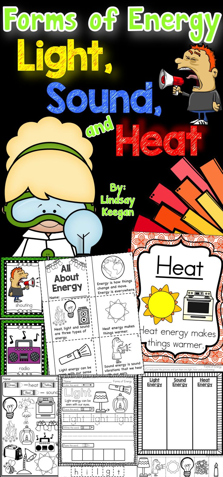 Forms Of Energy Light Sound And Heat Great For Primary Science