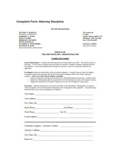 FREE 10 Attorney Complaint Form Samples In PDF