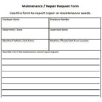 FREE 10 Sample Maintenance Request Forms In PDF MS Word Excel