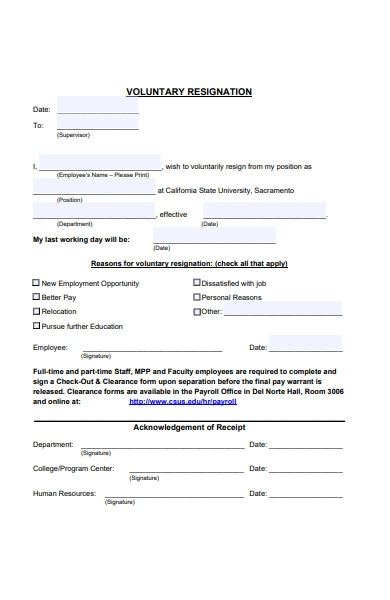 FREE 25 Employee Resignation Forms In PDF MS Word