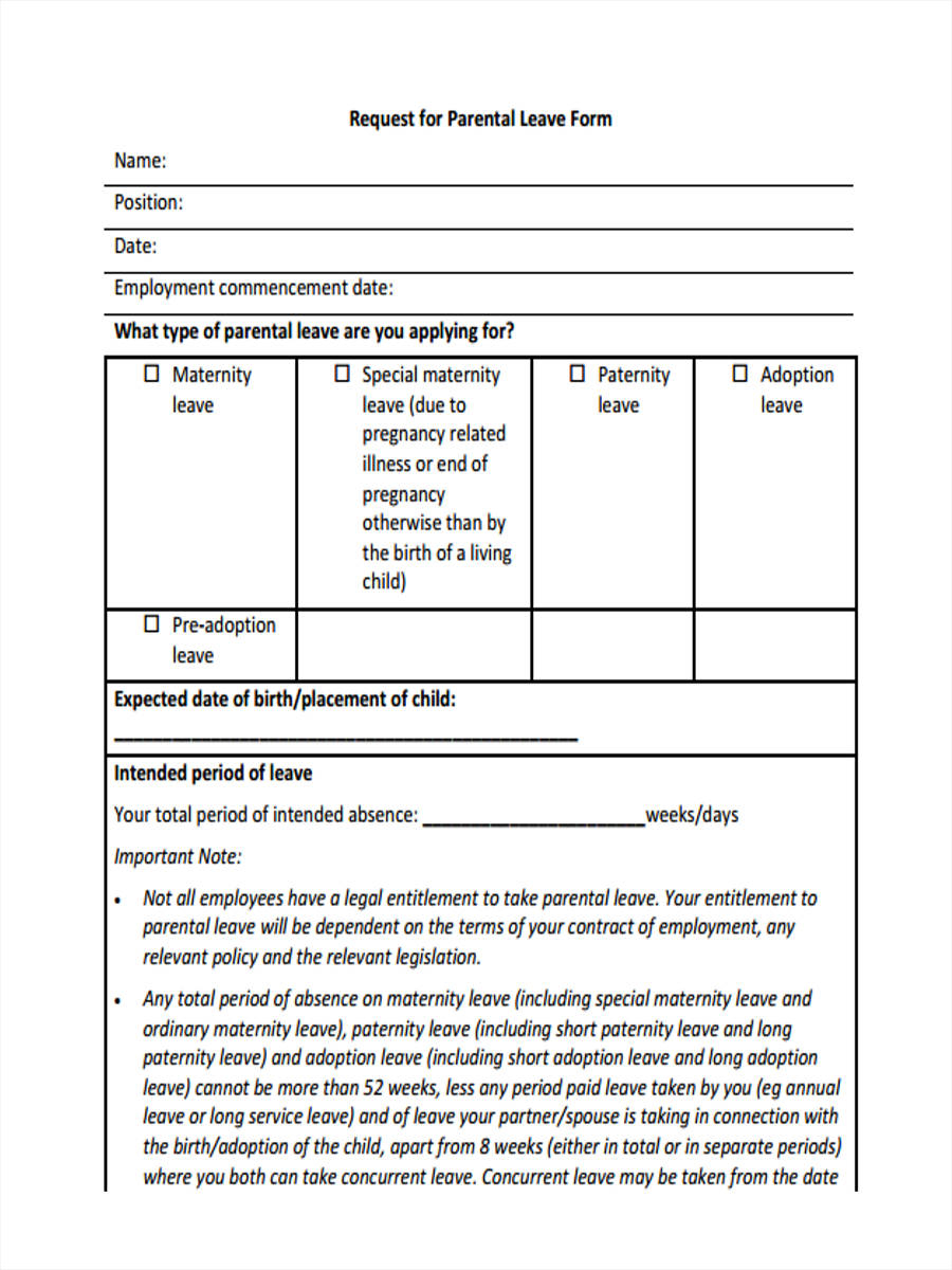 FREE 31 Leave Request Forms In PDF Ms Word Excel
