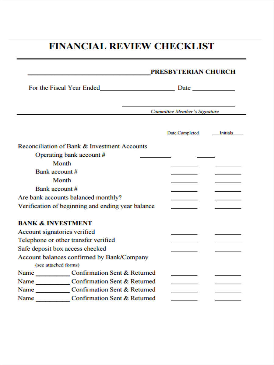 FREE 9 Financial Review Forms In PDF Ms Word