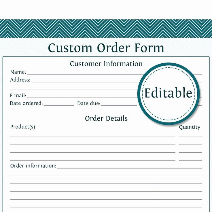 Free Craft Order Form Template Luxury Order Form A4 Pdf File Instant 