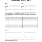 Free Fillable Livestock Bill Of Sale Form PDF Templates