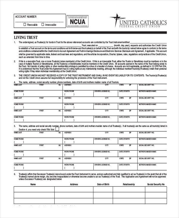 Free Living Trust Forms Sample Will And Trust Form 15 Free Documents In 
