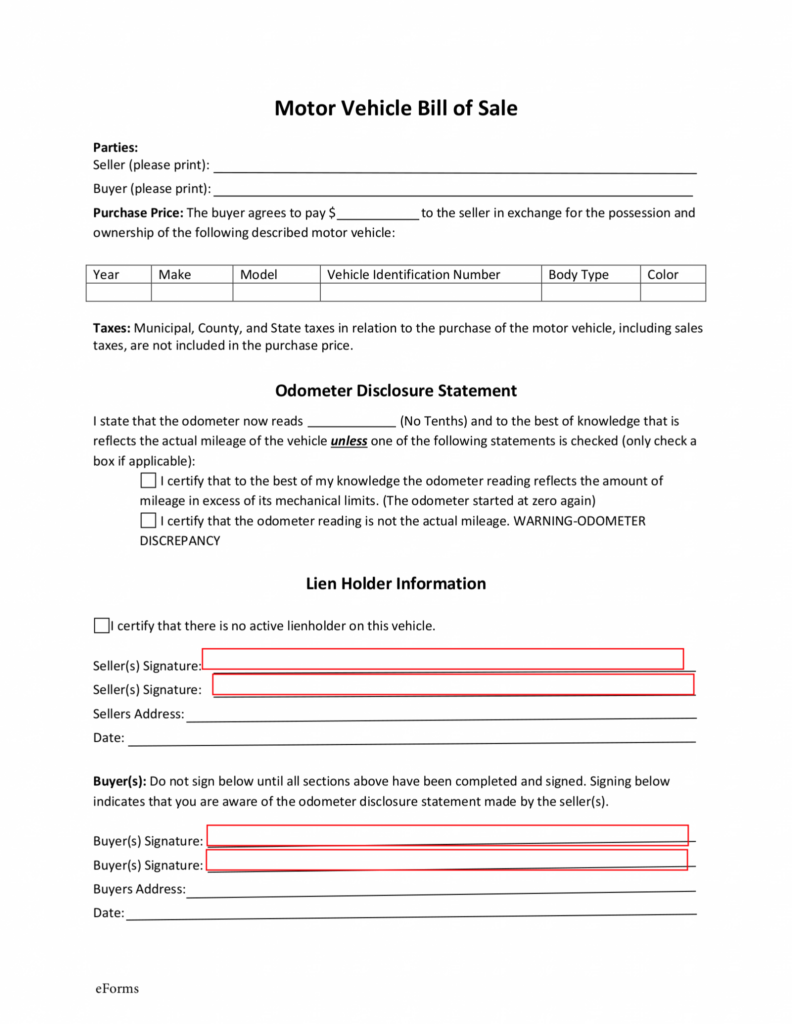 Free Maine Bill Of Sale Forms PDF EForms