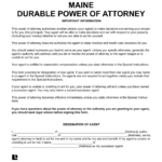 Free Maine ME Durable Power Of Attorney Form PDF Word