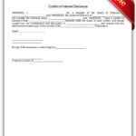 Free Printable Conflict Of Interest Disclosure Form GENERIC