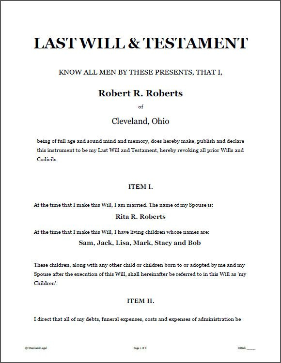 Free Printable Will Template Fresh Last Will And Testament Template