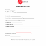Free Salvation Army Donation Receipt PDF Word EForms