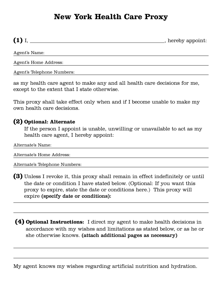 Health Care Proxy Fill Online Printable Fillable Blank PdfFiller