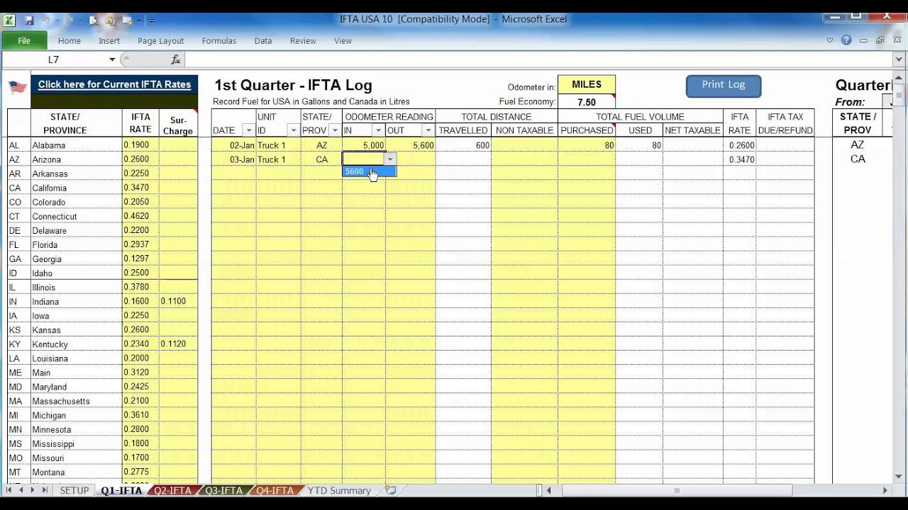 IFTA Fuel Tax Software USA Truckers for Up To 10 Trucks YouTube