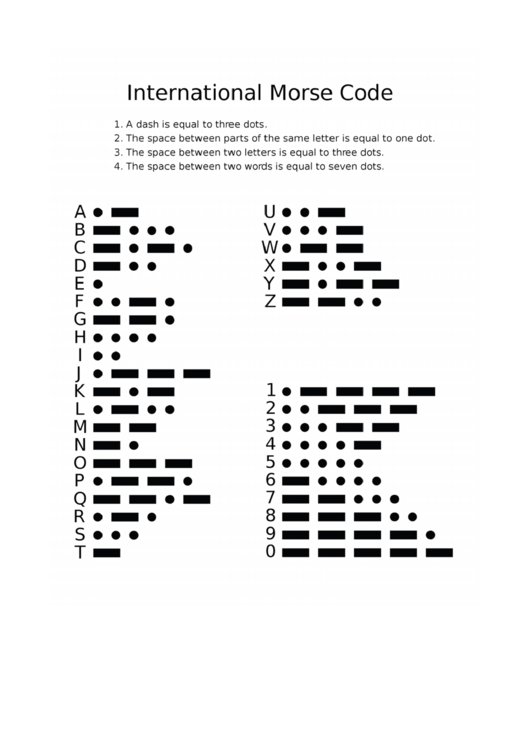 International Morse Code Printable Pdf Download