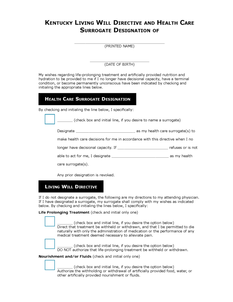 Kentucky Medical Power Of Attorney PDF Free Printable Legal Forms