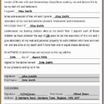 Last Will And Testament Arizona Template Free Of Printable Sample Last