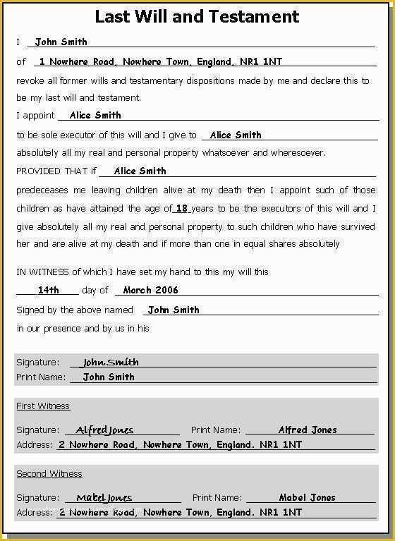 Last Will And Testament Arizona Template Free Of Printable Sample Last 