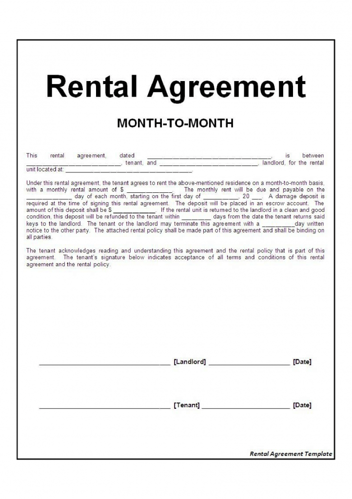 Month To Month Rental Agreement Check More At Https cleverhippo