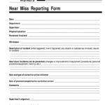Near Miss Form Fill Online Printable Fillable Blank PdfFiller