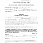 Pennsylvania Multi Member LLC Operating Agreement Form EForms