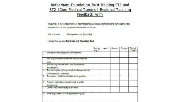 Sample Teaching Feedback Forms 9 Free Documents In Word PDF