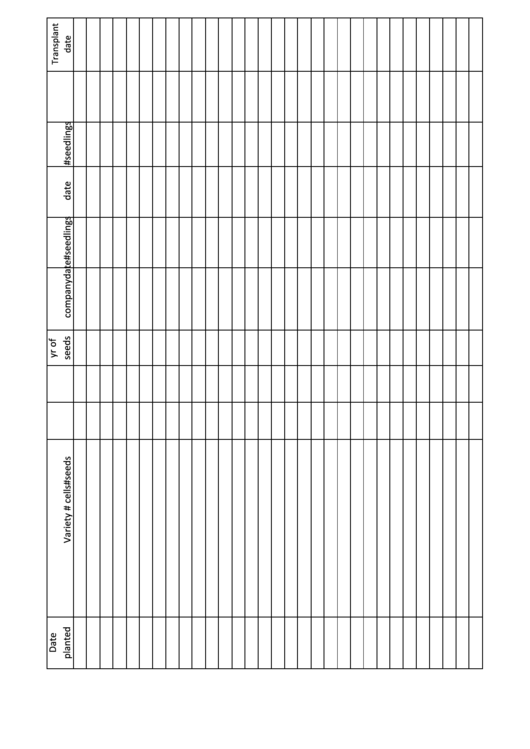 Seed Starting Chart Template Printable Pdf Download