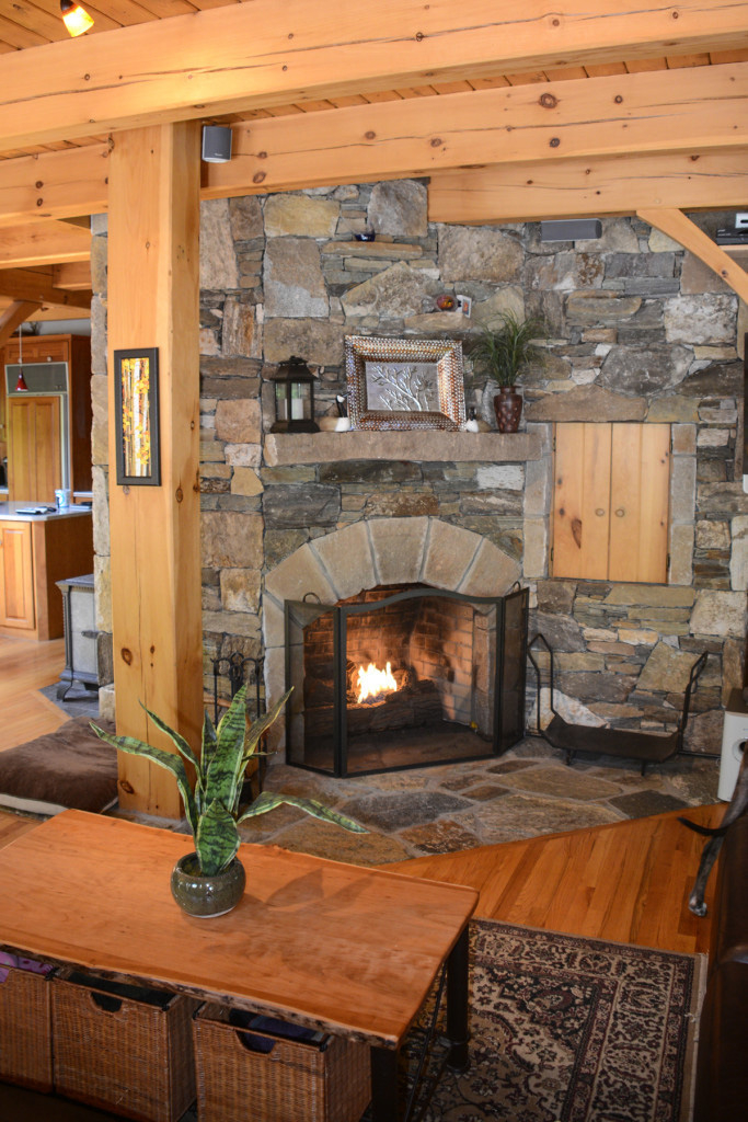 Timber Frame Living Room In Eastford CT Vermont Frames