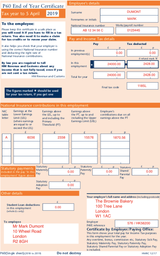 What Is A P60 Form In The UK